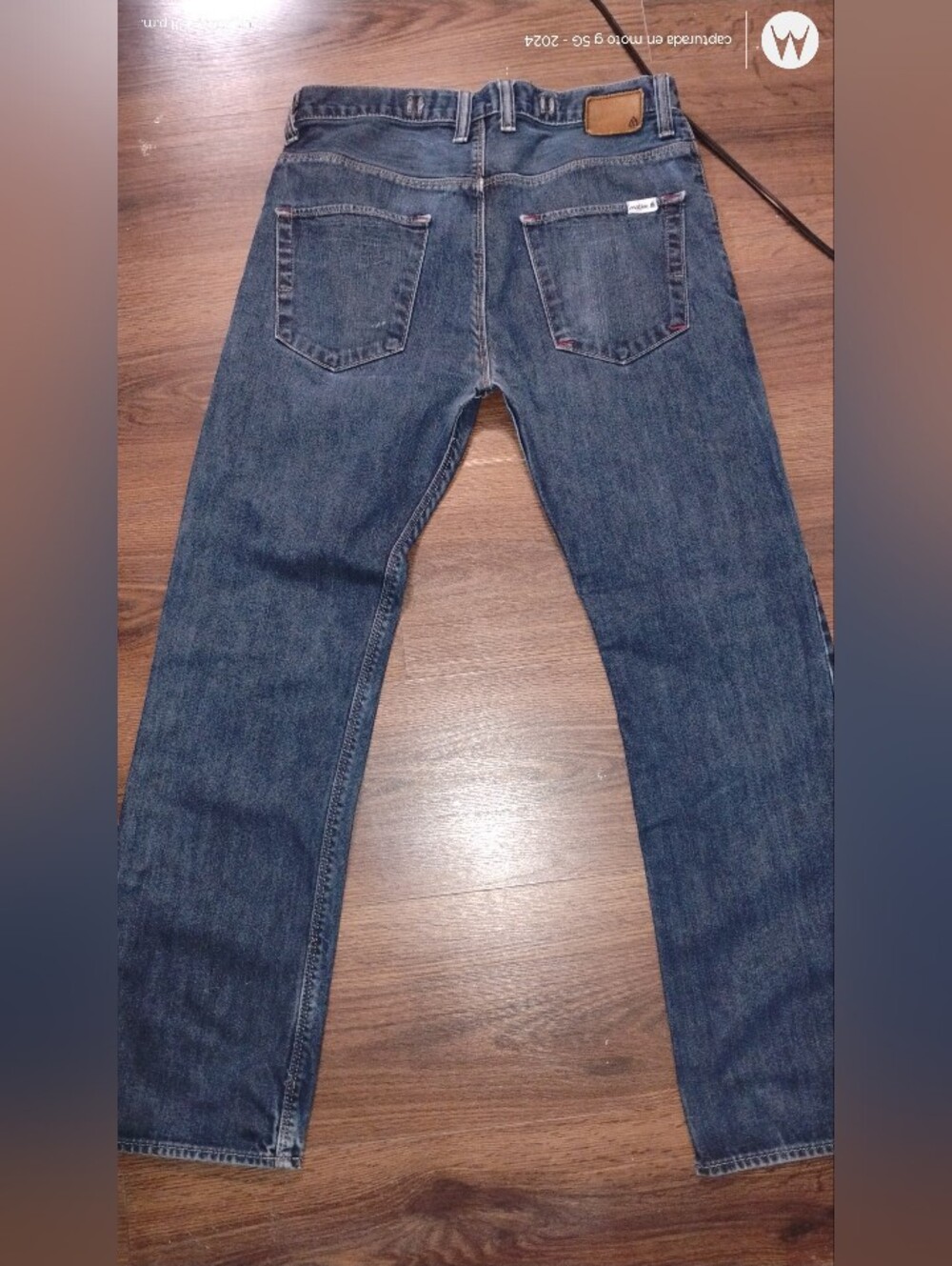 Straight Leg Men's Jeans - Blue - Picture 4 of 4